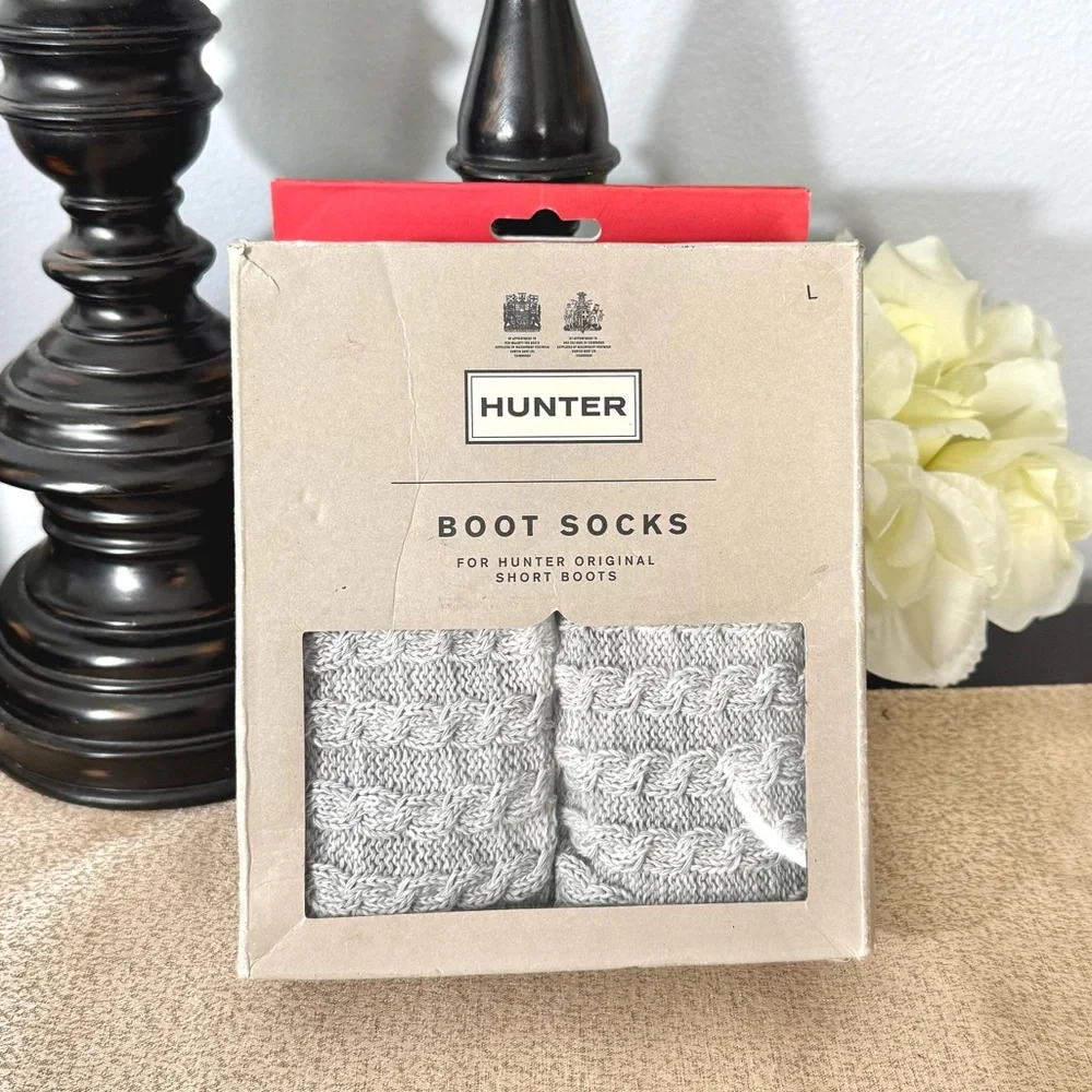 NWT Original Hunter Cable Knit Cuff Short Boot Socks